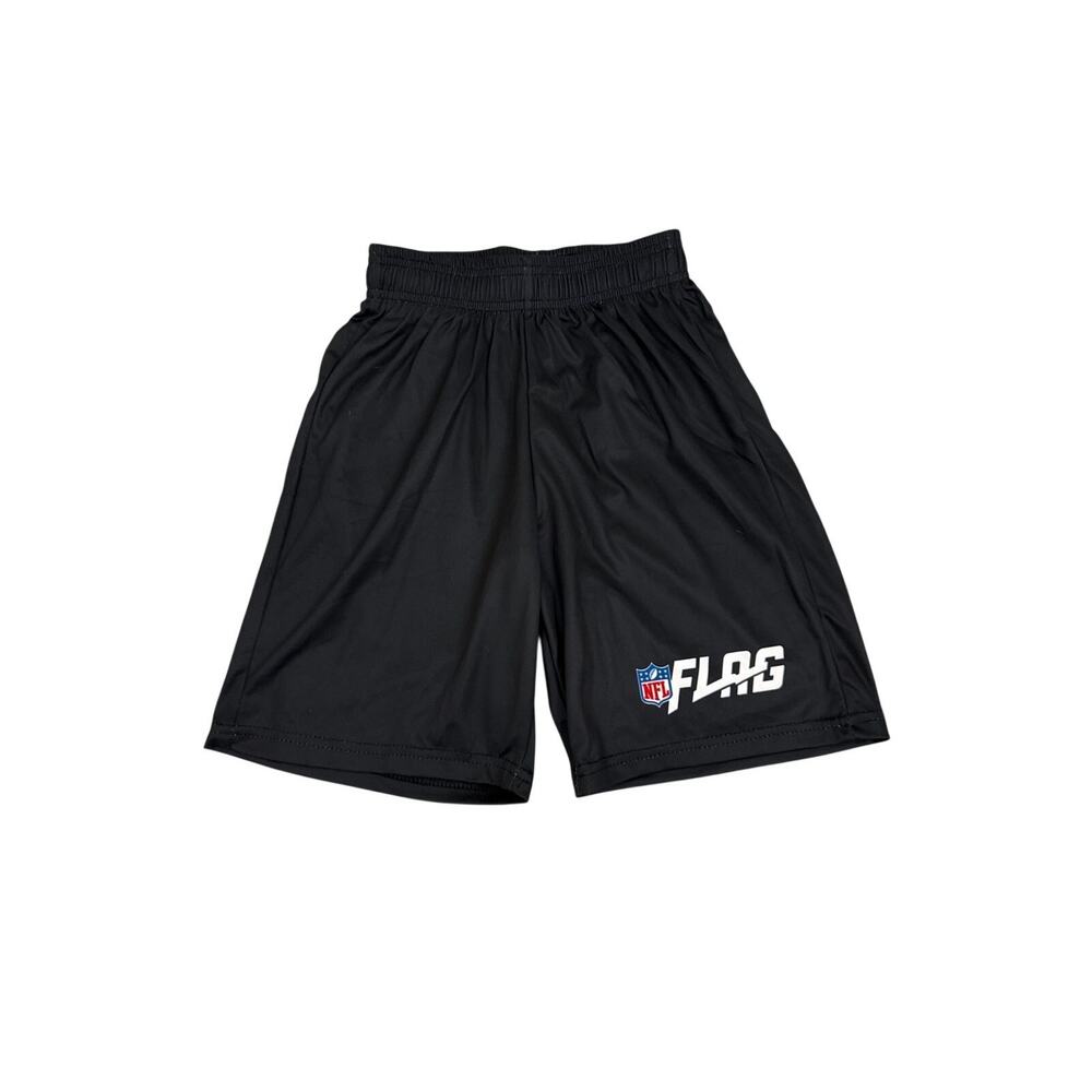 NFL Flag Athletic Drawstring Black Pull On Dri-Fit Shorts Size Youth Small 8